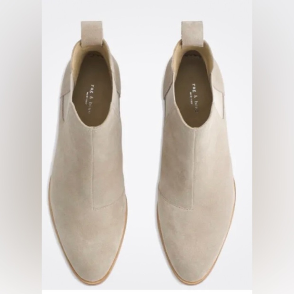 Rag & Bone Walker II Chelsea Boot Light Grey Suede Size 8.5